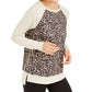 Ideology Women's Leopard Print Sweatshirt Beige Size Small