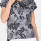 Ideology Women's Floral Print T-Shirt Black Size X-Small