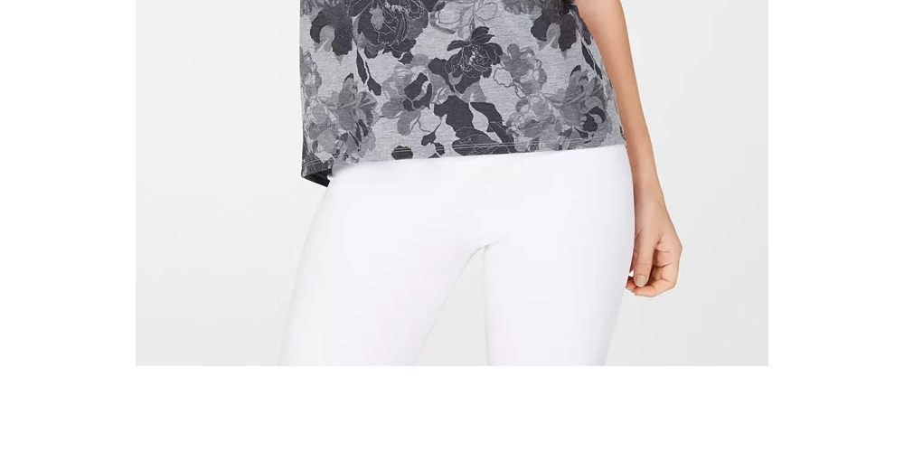 Ideology Women's Floral Print T-Shirt Black Size X-Small