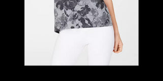 Ideology Women's Floral Print T-Shirt Black Size X-Small