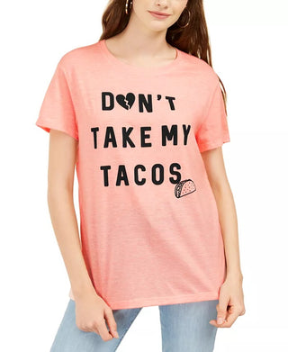 Love Tribe Junior's Taco Graphic Print T-Shirt Orange Size Small