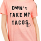Love Tribe Junior's Taco Graphic Print T-Shirt Orange Size Small