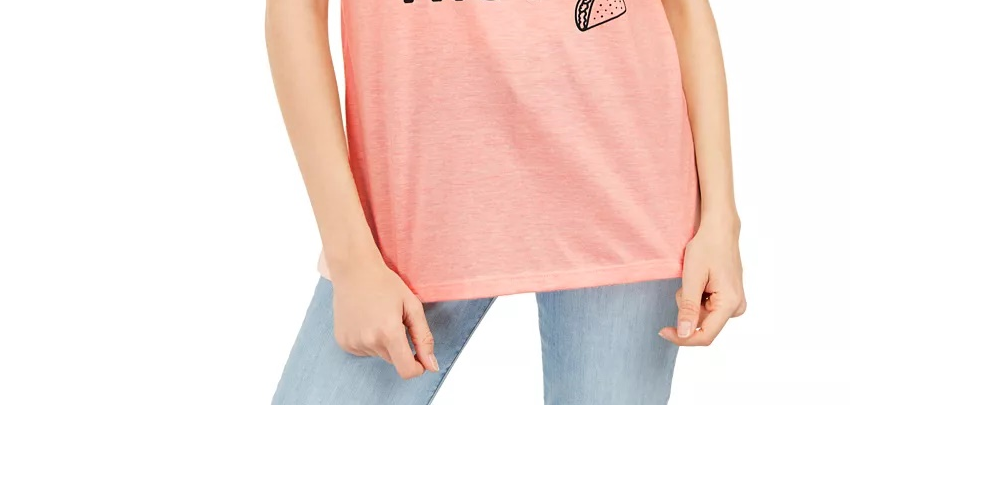 Love Tribe Junior's Taco Graphic Print T-Shirt Orange Size Small
