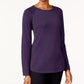Karen Scott Women's Cotton Sweater Purple Size Medium