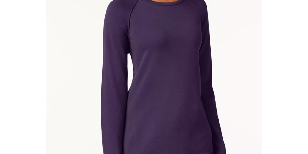 Karen Scott Women's Cotton Sweater Purple Size Medium