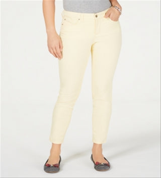 Charter Club Women's Bristol Tummy Control Skinny Ankle Jeans -Yellow Size 14