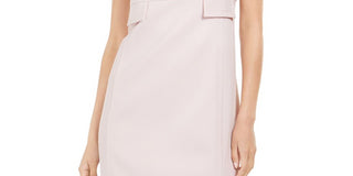 Anne Klein Women's Short Sleeve Jewel Neck Above the Knee Shift Dress Pink Size 12