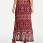 Style & Co Women's Printed Pull On Maxi Skirt Red Size X-Small