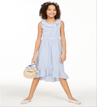 Charter Club Big Girl's Mommy & Me Seersucker Dress Blue Size L