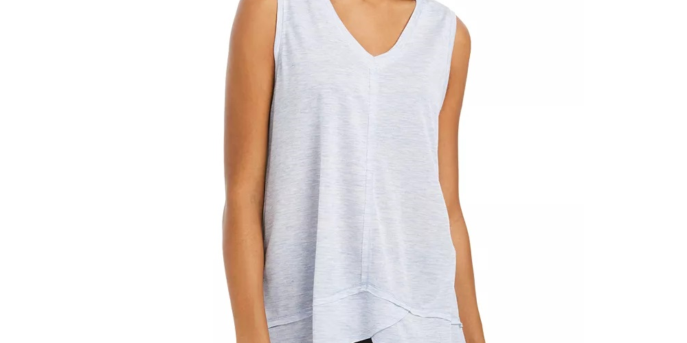 Style & Co Women's V Neck High Low Tank Top White Size Medium
