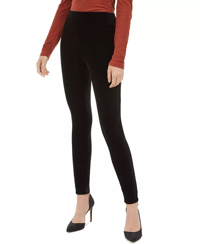 INC International Concepts Women's Velvet Pull On Skinny Pants Black Size 2