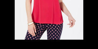 Charter Club Women's Lace Trim V Neck Top Pink Size XX-Large