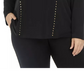 Calvin Klein Women's Plus Studded Long Sleeve Top Black Size 2X
