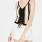 Hooked Up By Iot Junior's Sleeveless Open Knit Cropped Top Black Size S