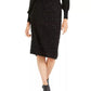 Alfani Women's Shimmer Eyelash Pencil Skirt Black Size Medium