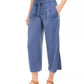 Style & Co Women's Paperbag Waist Wide Leg Pants Blue Size Medium