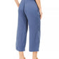 Style & Co Women's Paperbag Waist Wide Leg Pants Blue Size Medium