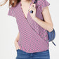 INC International Concepts Women's Striped Cap Sleeve Wrap Shirt Pink Size Petite S