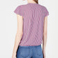 INC International Concepts Women's Striped Cap Sleeve Wrap Shirt Pink Size Petite S