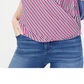INC International Concepts Women's Striped Cap Sleeve Wrap Shirt Pink Size Petite S