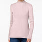 Karen Scott Women's Cotton Ribbed Turtleneck Top Pink - Size X-S