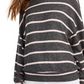 Gypsies & Moondust Junior's Cozy Striped Dolman Sleeve Top Pink/Grey Size X-Large