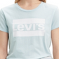 LEVI'S Women's Light Blue Logo Graphic Short Sleeve Top Blue Size X-Large