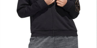 Adidas Women's Zippered Printed Jacket Black Size X-Small