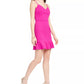 Crystal Doll Juniors' Flounce-Hem Bodycon Dress Brght Pink Size 11
