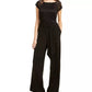 BCX Juniors' Lace-TrimWide-Leg Jumpsuit Black Size 15