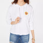 Pretty Rebellious Juniors' Embroidered Sunflower Hoodie White Size X-Small