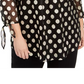 Alfani Women's Plus Metallic-Dot Sheer-Sleeve Gld Lurex Dot Top Black Size 0X
