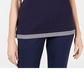 Karen Scott Women's Cotton Star-Print Top Blue Size XX-Large