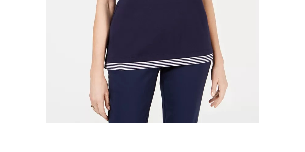Karen Scott Women's Cotton Star-Print Top Blue Size XX-Large