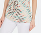 Alfani Women's Printed Sleeveless Tie-Front Top Beigekhaki Size Large