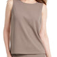 Nine West Women's Sleeveless Jewel Neck Drapey Crepe Top -Brown Size M