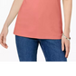 Karen Scott Women's Petite Elbow-Sleeve Top Red Size Medium