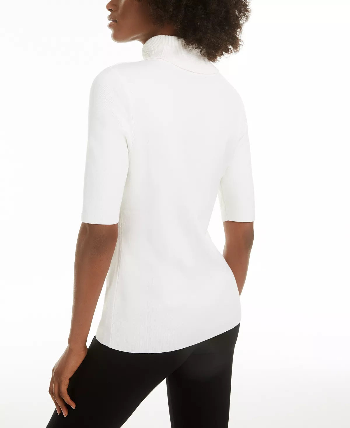 Alfani Women's Petite Turtleneck Sweater White- Size PL