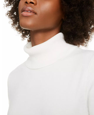 Alfani Women's Petite Turtleneck Sweater White- Size PL