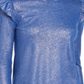 Michael Kors Women's Ruffled Metallic Long Sleeve Jewel Neck Top Blue Size X-Small