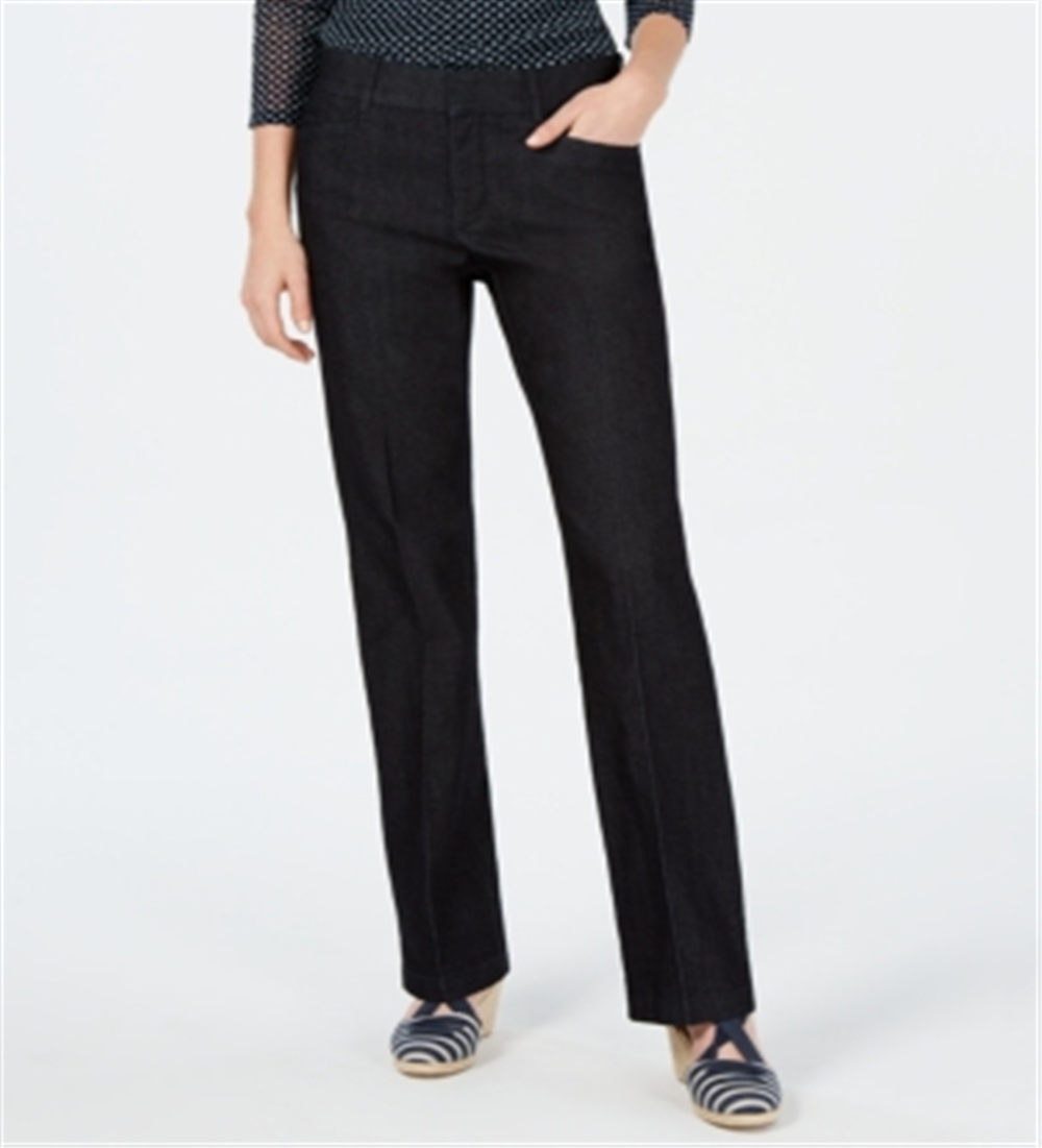 Charter Club Women's Tummy Control Trouser Stretch Pants Black Size 10