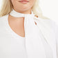 Bar III Women's Trendy Plus Size Tie-Neck Blouse White Size 1X