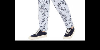 Charter Club Women's Plus Size Bristol Printed Skinny Ankle Jeans Blue Size 18W