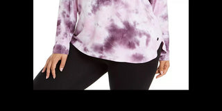 Calvin Klein Women's Performance Plus Size Tie-Dyed Sweatshirt Purple Size 2X