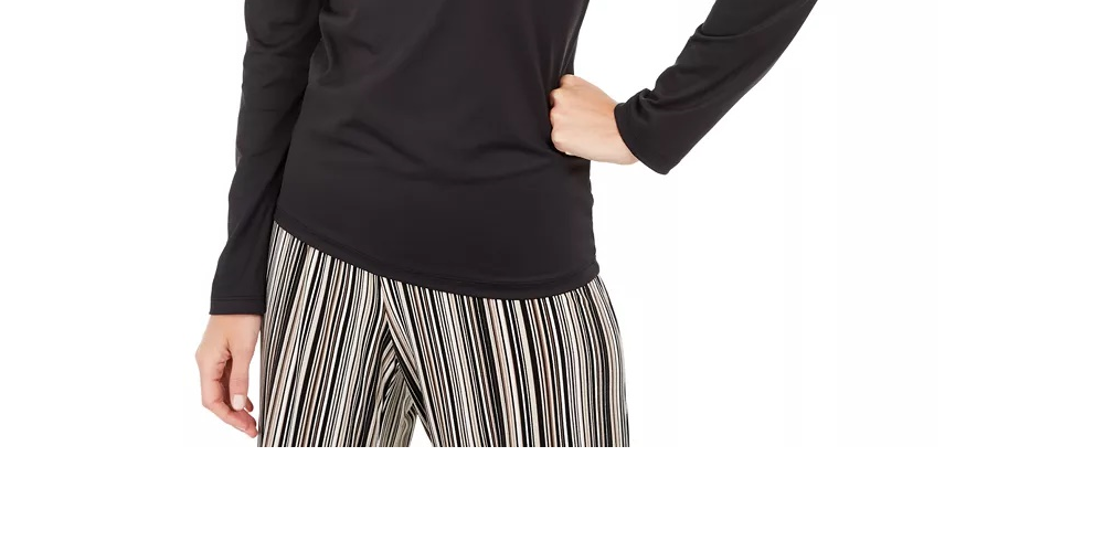 Alfani Women's Scoop-Neck Solid Top Black Size Large