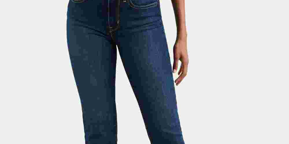 Levi's Women's 724 Straight-Leg Cropped Jeans Blue Size 26