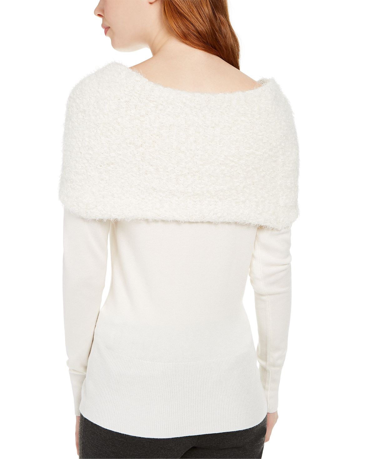 BCX Junior's Off the Shoulder Sweater White Size M