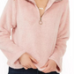 Self Esteem Junior's Zip Front Fuzzy Zip Up Top Pink Size X-Large