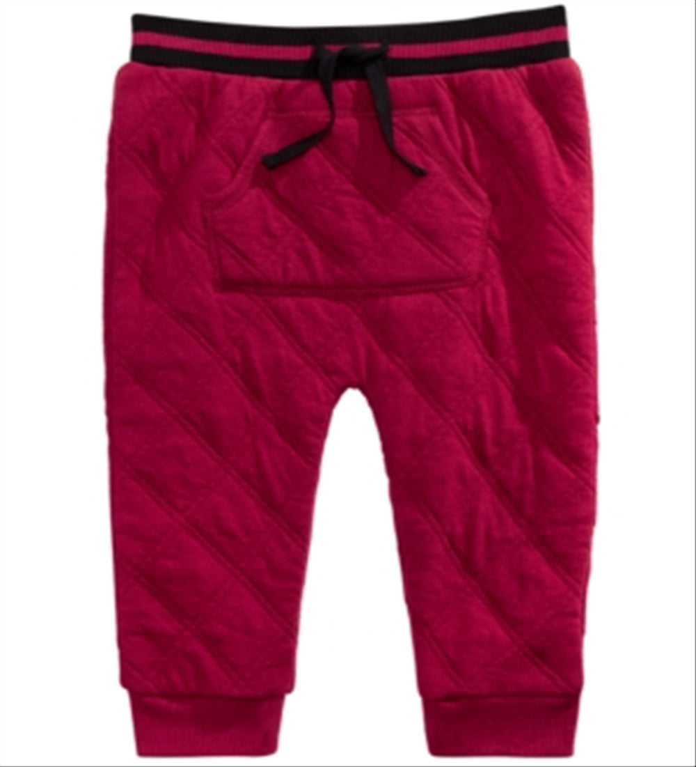 First Impressions Baby Boy's Quilted Jogger Pants Wine Size 18 Months