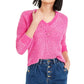 Bar III Women's Long Sleeve V Neck Sweater Pink- Size X-Small